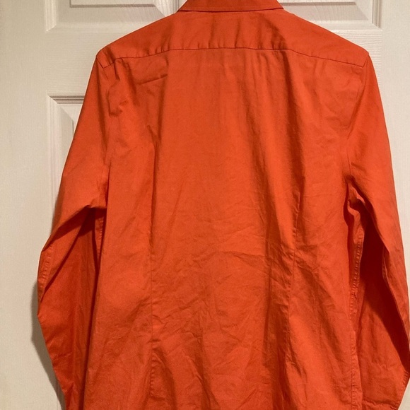 Express 1MX Men’s Button-down business shirt collared shirt orange size M - Picture 7 of 9